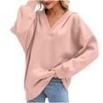 thumbnail image 1 of Long Sleeve Hoodie for Women Outfits Outdoor Pullover 2025 V-Neck Winter Clothing Fashion Casual Fall Clothes Comfort Basic Shirts, 1 of 6