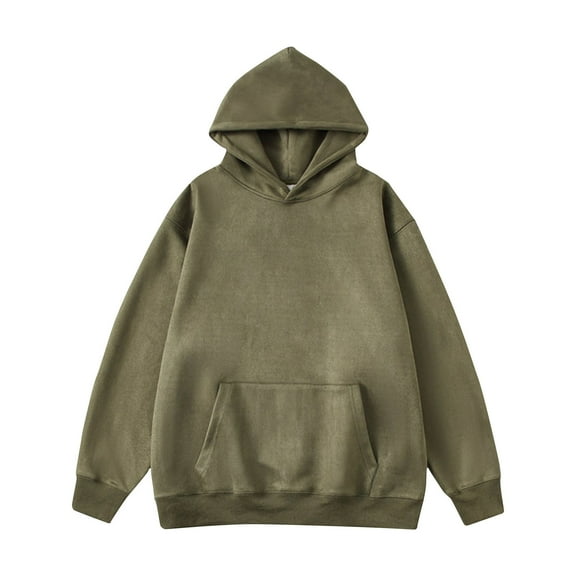 Long Sleeve Hoodies for Men M-5XL Big and Tall Plus Size Pullover Sweatshirts with Front Pocket Casual Fleece Lined Solid Loose Comfy Hooded