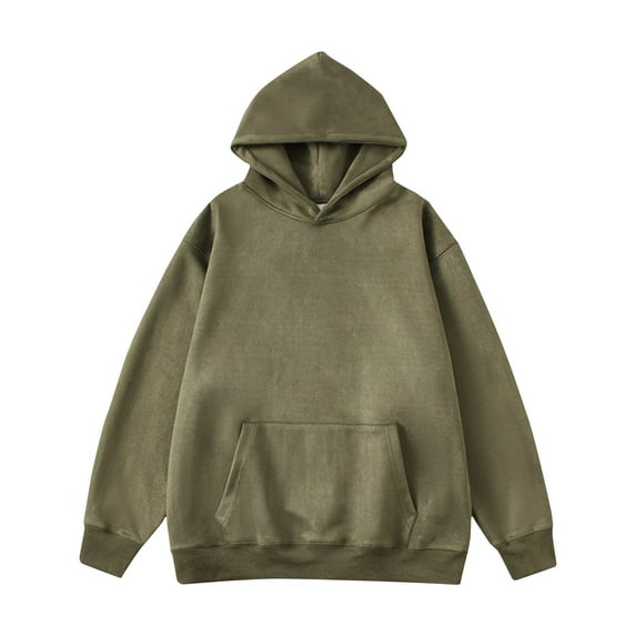 Long Sleeve Hoodies for Men M-5XL Big and Tall Plus Size Pullover Sweatshirts with Front Pocket Casual Fleece Lined Solid Loose Comfy Hooded