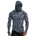 thumbnail image 1 of Long Sleeve Hoodies for Men with Mask Fishing Sun Protection Summer Breathable Casual Camo Hooded Shirts, 2XL, 1 of 9