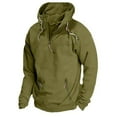 thumbnail image 1 of Long Sleeve Hoodies for Men with Zipper Pockets Fleece Lined Sweatshirts Mens Casual Solid Color Pullover Thermal Warm Athletic Workout Hoodie Tops, 1 of 5