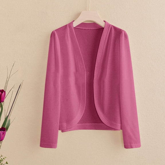 Long Sleeve Ice Silk Knit V Neck Cardigan, Pink 5XL, Size XL-6XL