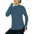 thumbnail image 1 of Long Sleeve Ice Silk Top for Yoga/Running, Uv Protection Shirts Women Fishing Beach Blue Hoodie Sun Shirt Hiking Workout Tops White Sweatshirt Running Clothing Blue S, 1 of 6
