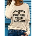 thumbnail image 1 of Long Sleeve Inspirational Faith T-Shirt For Women - Casual Crew Neck Slight Stretch Knit Fabric Pullover T-Shirt For Fall For Spring, 1 of 3