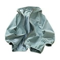 thumbnail image 1 of Long Sleeve Jackets for Toddler Baby Girl New Kids Lightweight Waterproof Jacket Boys Girls Cute Hooded Raincoats Windbreaker with Pockets Blue 8-9 Years, 1 of 6