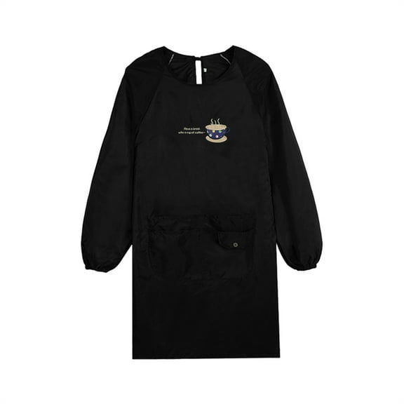 Long Sleeve Kitchen Cooking Apron - Adult Smock with Oil-Resistant Reverse Design, Protective Work Wear for Men & Women During Cooking and Food Prep