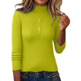 thumbnail image 1 of Long Sleeve Knit Pullover Sweater Top With Button Detail Soft Comfortable Casual Crewneck Blouse For Everyday Wear, 1 of 8