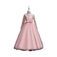 thumbnail image 1 of Long Sleeve Lace Tulle Flower Girl Dress Formal Princess Gown for Wedding Party Birthday Performance, 1 of 3