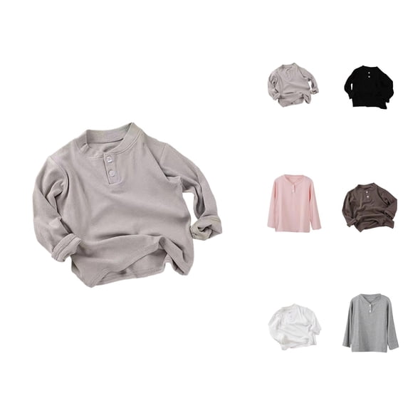Long Sleeve Layering Tees for Girls, Comfortable Stretch Basic Tee Shirt, Soft Everyday Wear Kids