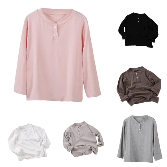 Long Sleeve Layering for Girls Comfortable Stretch Basic Tee Shirt Soft Everyday Wear Infant Winter Clothes Size4t for Girls 6-9 Months
