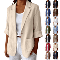 thumbnail image 1 of Long Sleeve Linen Blazer Womens Casual Spring Summer Fall Lightweight Jackets Beige XL, 1 of 9