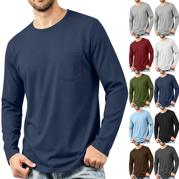 Long Sleeve Loose Fit Chest Pocket Men's Casual Versatile Autumn Winter Top