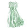 thumbnail image 1 of Long Sleeve Maxi Dress for Women V Neck Casual Button Down Boho Long Floral Dresses Summer Beach Sundress Clothes 2024, 1 of 7