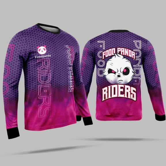 Long Sleeve Men's Bike Jersey Food Panda Biking Shirt Motor T-shirts
