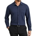 thumbnail image 1 of Long Sleeve Mens Dress Shirts Business Solid Stretch Shirts Wrinkle Free Formal Shirts with Pocket, 1 of 7