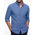 thumbnail image 1 of Men's Oxford Shirt Solid Casual Button Down Collar Shirts Long Sleeve Dress Shirts with Pocket XL, 1 of 9