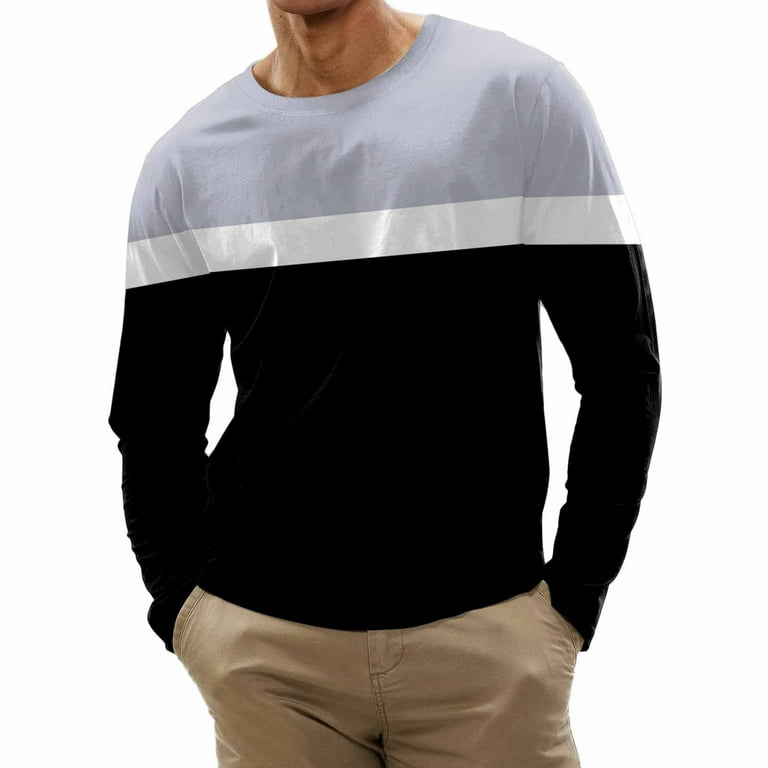 Long sleeve round neck stitching T-shirt Long sleeve round neck stitching T-shirt