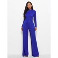 thumbnail image 1 of Long Sleeve Mock Neck Wide Leg Jumpsuit, 1 of 1
