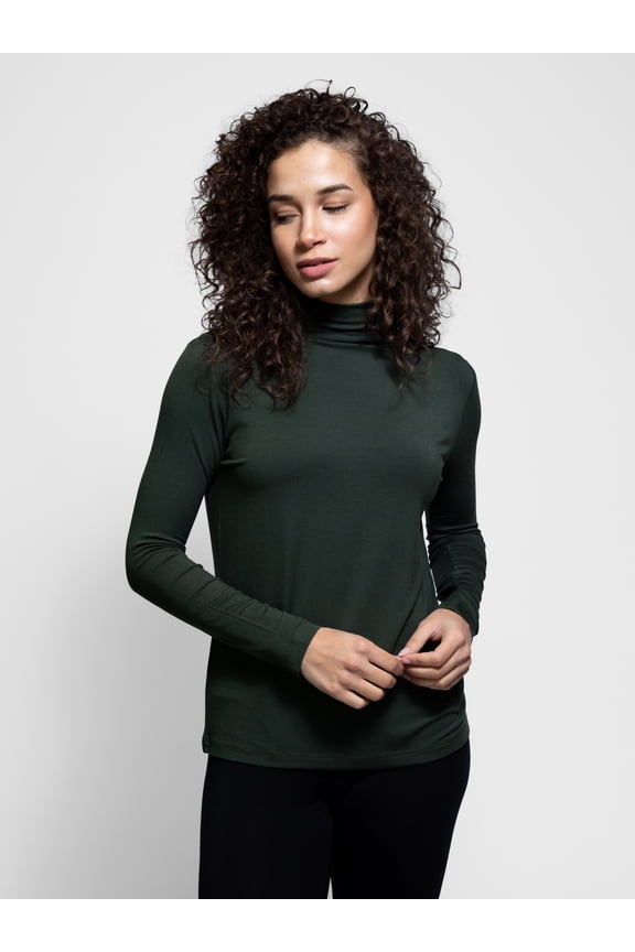 Long Sleeve Modal Mock Neck Top