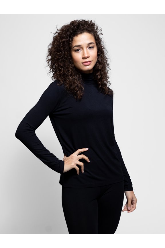 Long Sleeve Modal Mock Neck Top
