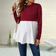 thumbnail image 1 of Long Sleeve Neck Blouses Shirts Solid Color Women Top Long Sleeved Shirt Maternity Clothing Breastfeeding Button Top Wine S, 1 of 5