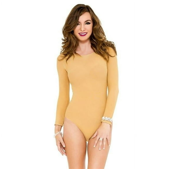 Long Sleeve Opaque Teddy Accessories, Beige