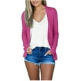 thumbnail image 1 of Long Sleeve Open Front Cardigans for Women Lightweight Casual Solid Color/Printed Soft Fall Spring Tops Outerwear (M, Pink), 1 of 7