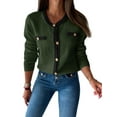 thumbnail image 1 of Long Sleeve Open Front Womens Button Up Cable Knit Cardigan Fall Trendy Sweater Jacket with Pockets, 1 of 5