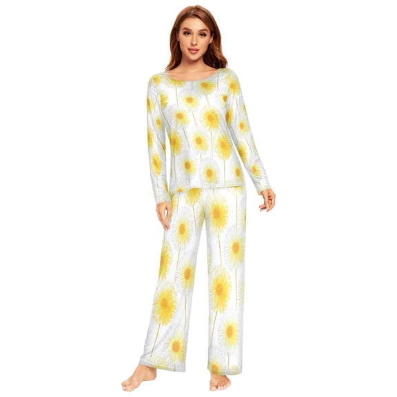 Long Sleeve Pajama Set For Women Comfy Set Soft Sleepwear Soft Color
