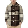 thumbnail image 1 of Long Sleeve Plaid Button Up Shirts for Boys Girls Classic Collared School Uniform Tops Kids and Toddlers Blouses (2 Years, Brown), 1 of 7