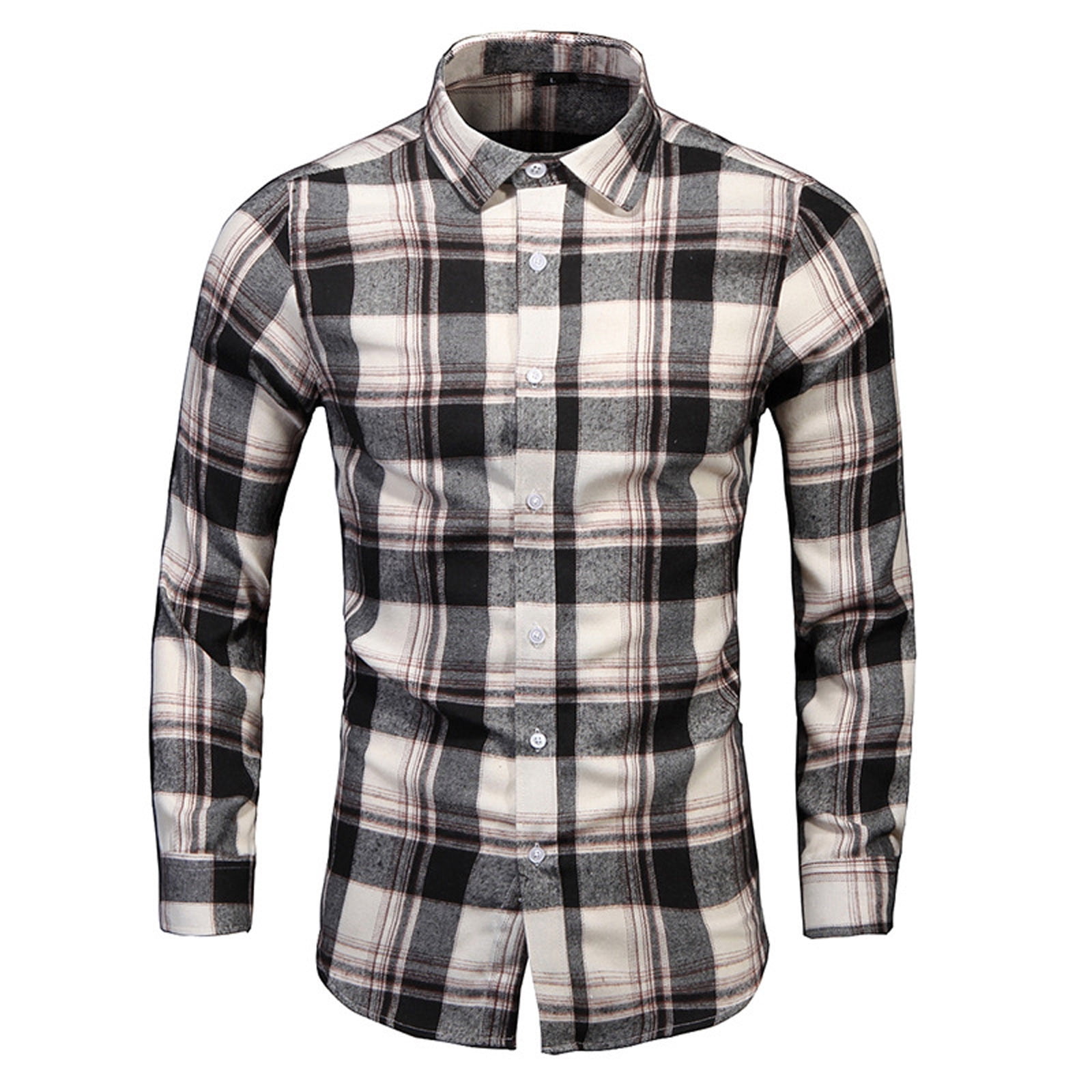 Long Sleeve Plaid Dress Shirts for Men,Long Sleeve Plaid Button Up