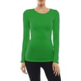thumbnail image 1 of Long Sleeve Plain ROUND Neck T-shirts Cotton/Spandex Junior Size, 1 of 3