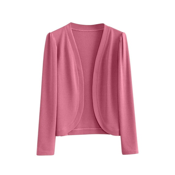 Long Sleeve Plus Size Cropped Cardigan Sweater for Women Open Front Bolero Shrug Cardigans Comfy Soft Tops