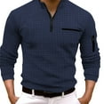 Long Sleeve Polo Shirts For Men Quarter Button Fall Pullover Tops Solid