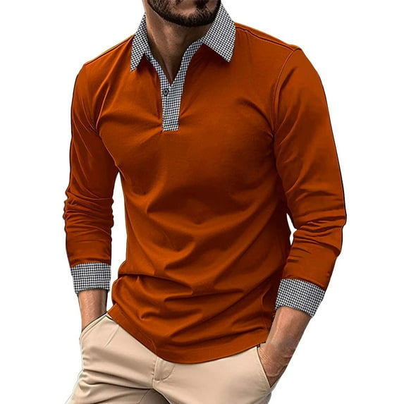 Long Sleeve Polo Shirts for Men Clearance Fit Work Shirts Casual Button Solid Color T Shirt Top Men's Outdoor Performance Tactical Polo Shirts Moisture-Wicking