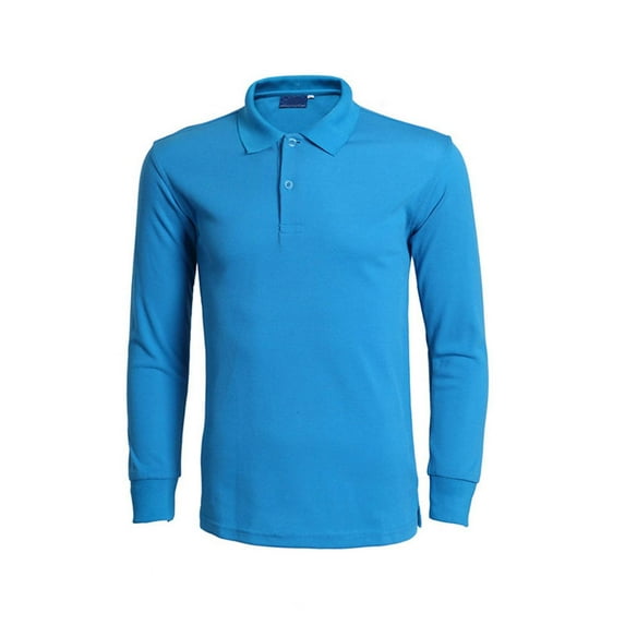 Long Sleeve Polo Shirts for Men 2025 Fit Work Shirts Casual Button Solid Color T Shirt Top Men's Outdoor Performance Tactical Polo Shirts Moisture-Wicking