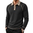 thumbnail image 1 of Long Sleeve Polo Shirts Men Golf Fashion Casual Shirt Raglan Button Tee Collared Pullover Tops Cotton Blend, 1 of 6