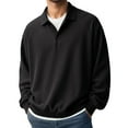 thumbnail image 1 of Long Sleeve Polo Shirts for Men Classic Golf Shirt Thermal Pullover Tops Black XXXL, 1 of 4