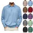 thumbnail image 1 of Long Sleeve Polo Sweaters for Men Casual Collared Button Top Lightweight Thermal Work Pullover Wear 2026 Purple 2XL, 1 of 5