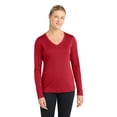 thumbnail image 1 of Sport-Tek LST353LS Ladies Long Sleeve PosiCharge Competitor V-Neck Tees, True Red - Extra Small, 1 of 2