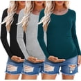 thumbnail image 1 of Long Sleeve Pregnancy Shirts Tops Maternity Clothes for Women 3-Pack, 1 of 6