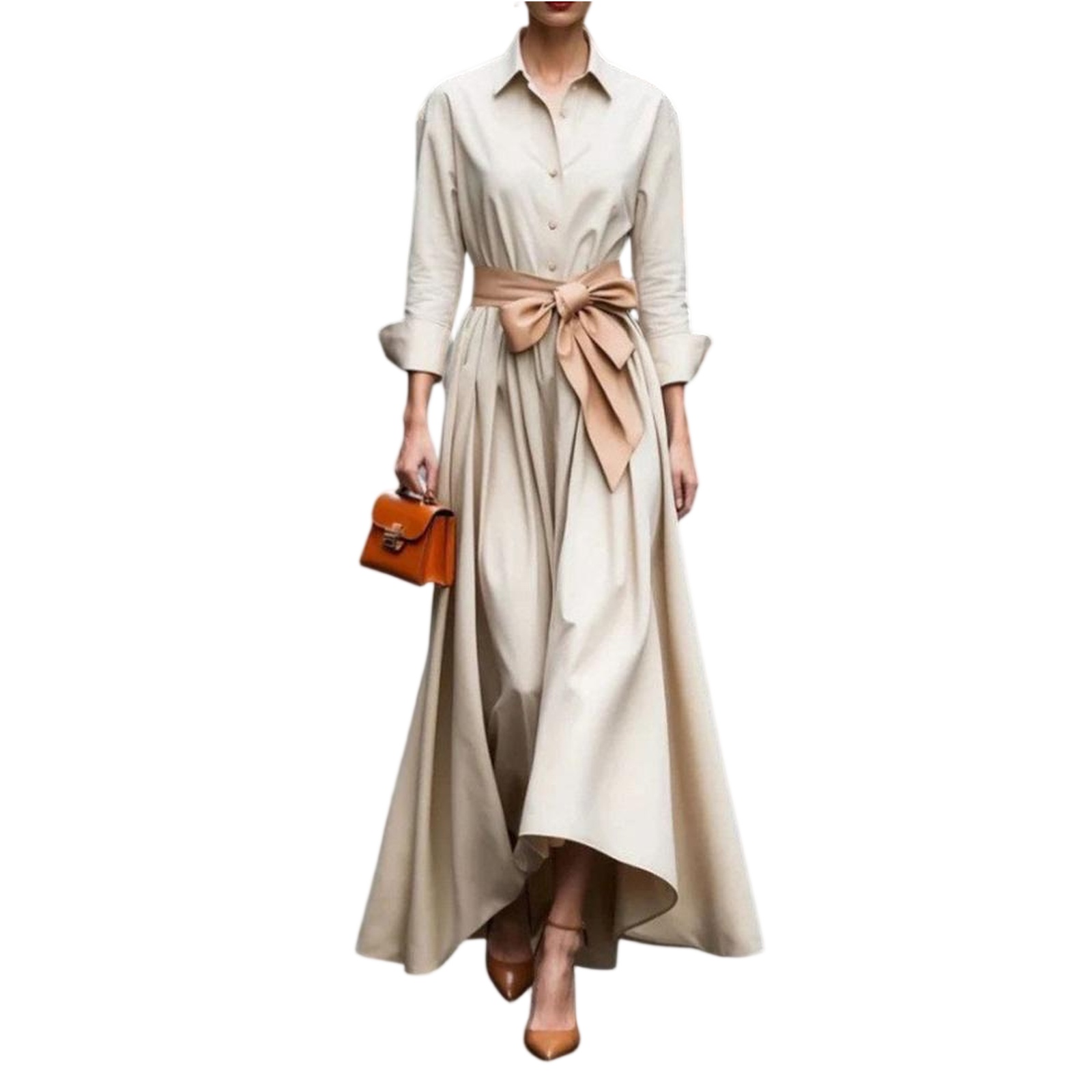 Long Sleeve Prom Dresses Elegant Satin Evening Dress V Neck Ball Gowns for  Women Formal Beige S - Walmart.com