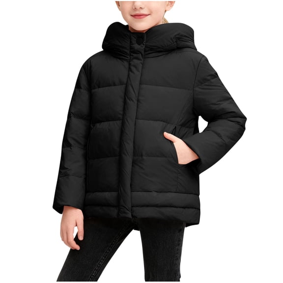 Long Sleeve Puffer Jackets for Children Boy Girl Winter Fall Casual Thermal Thick Hooded Basic Puffer Jackets Hoods Coat Child 2026 Clothes Regular Fit 9 Years