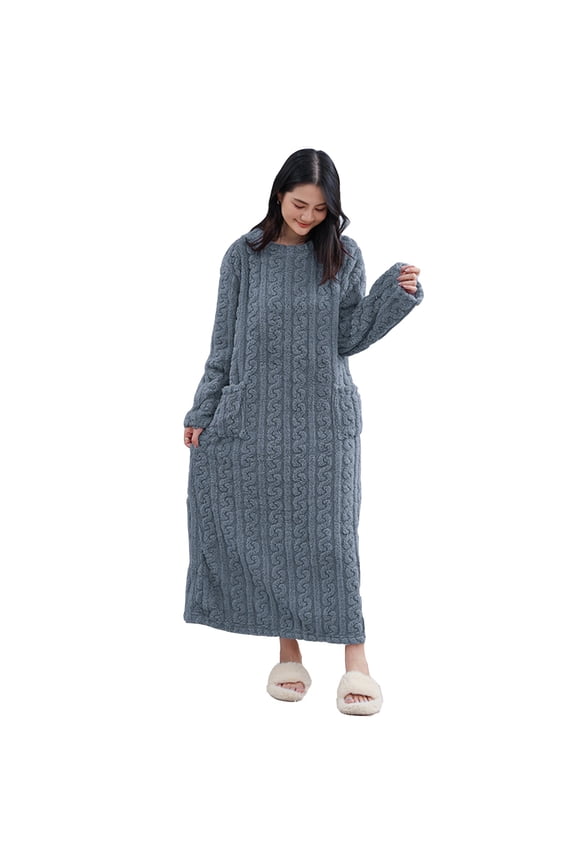 Long Sleeve Robe for Women Fuzzy Loungewear Oversized Hooded Women's Robes Bath Womens Bathrobe Blue