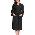 thumbnail image 1 of Long Sleeve Robe for Women Fuzzy Loungewear Oversized Warm Women's Robes Bath Womens Bathrobe Black, 1 of 9