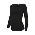 thumbnail image 1 of Long Sleeve Ruched Maternity shirt-Black-2XL, 1 of 3