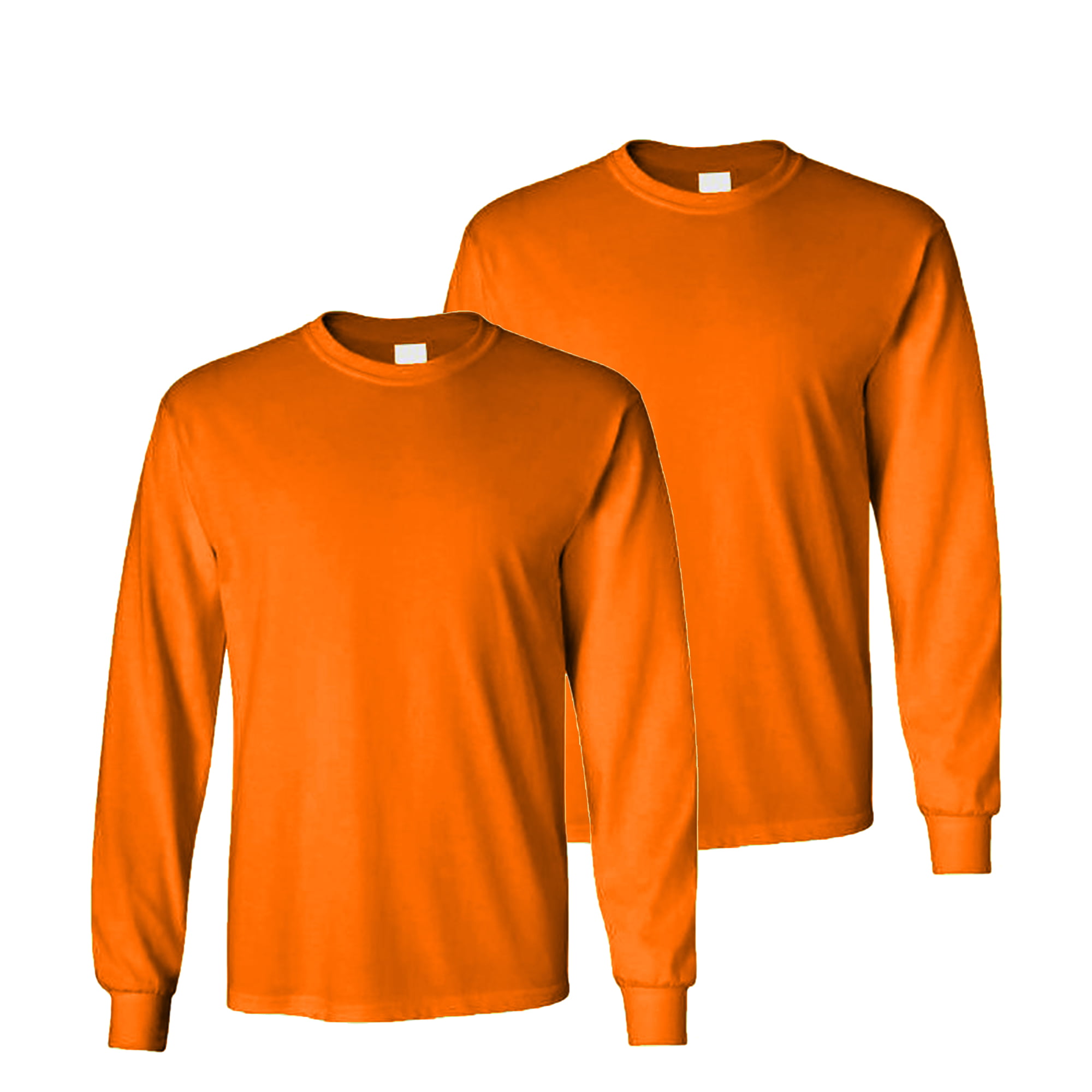 RADYAN Men's High Visibility Long Sleeve Safety T-Shirt, Crew neck ...