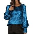 thumbnail image 1 of Long Sleeve Sequin Tops for Women Glitter Sparkly Tops Dressy Party Shirts for Holiday Evening Party, 1 of 6