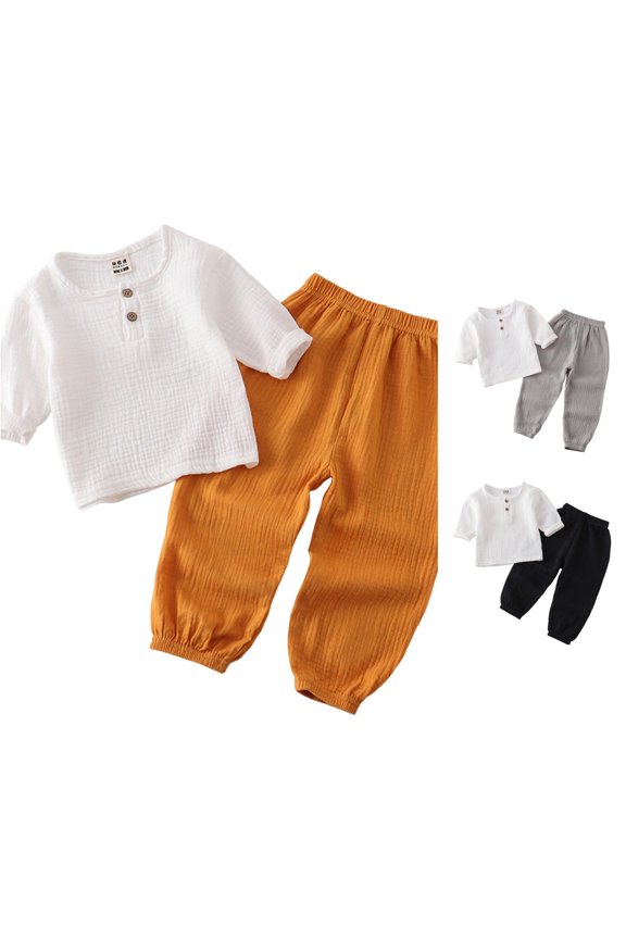 Long Sleeve Set Solid Color Corset for Boys and Girls Loose Two Piece Set Boy 2t Boys Clothes Summer Boy Clothes Set Boys Shirt and Pants Set Boys Coordinating Outfits Champagne Track Suit Toddler