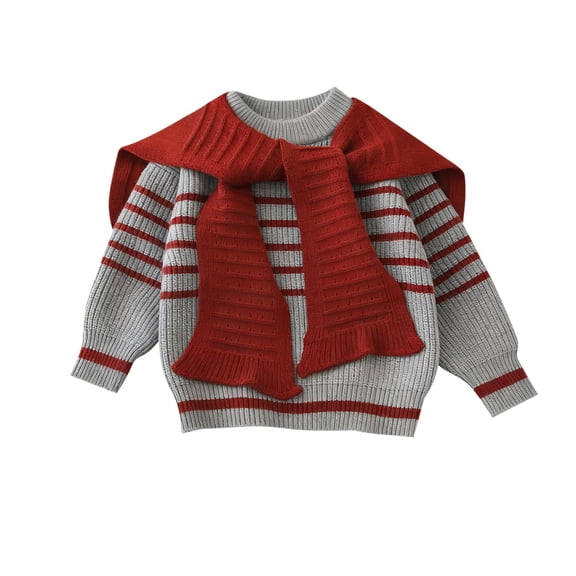 Long Sleeve Shacket for Kids Girl Boy Winter Fall Crew Neck Sweater Crochet Striped Knit Shawl Wraps Shacket Outerwear Child 2025 Clothing Regular Fit